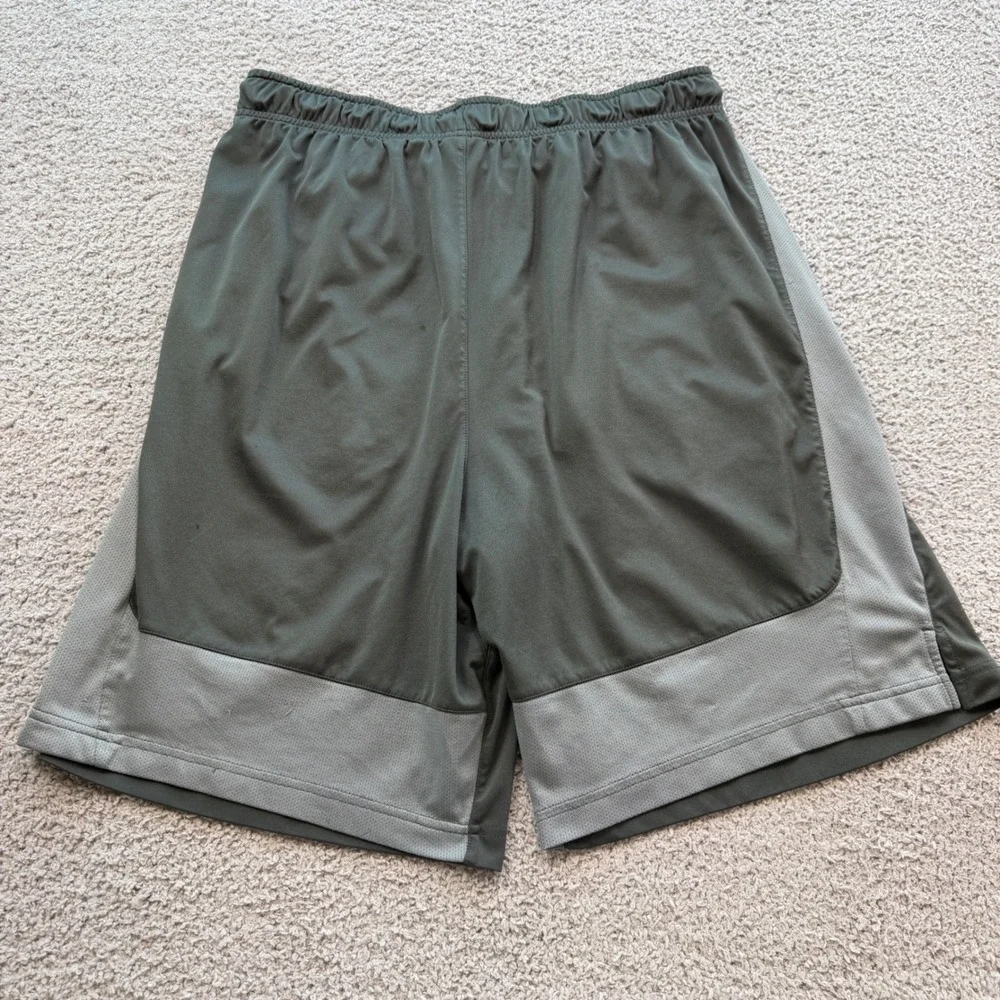 Nike Dri-FIT Men XL-Tall Olive Green Grey Athletic Basketball Shorts Gym